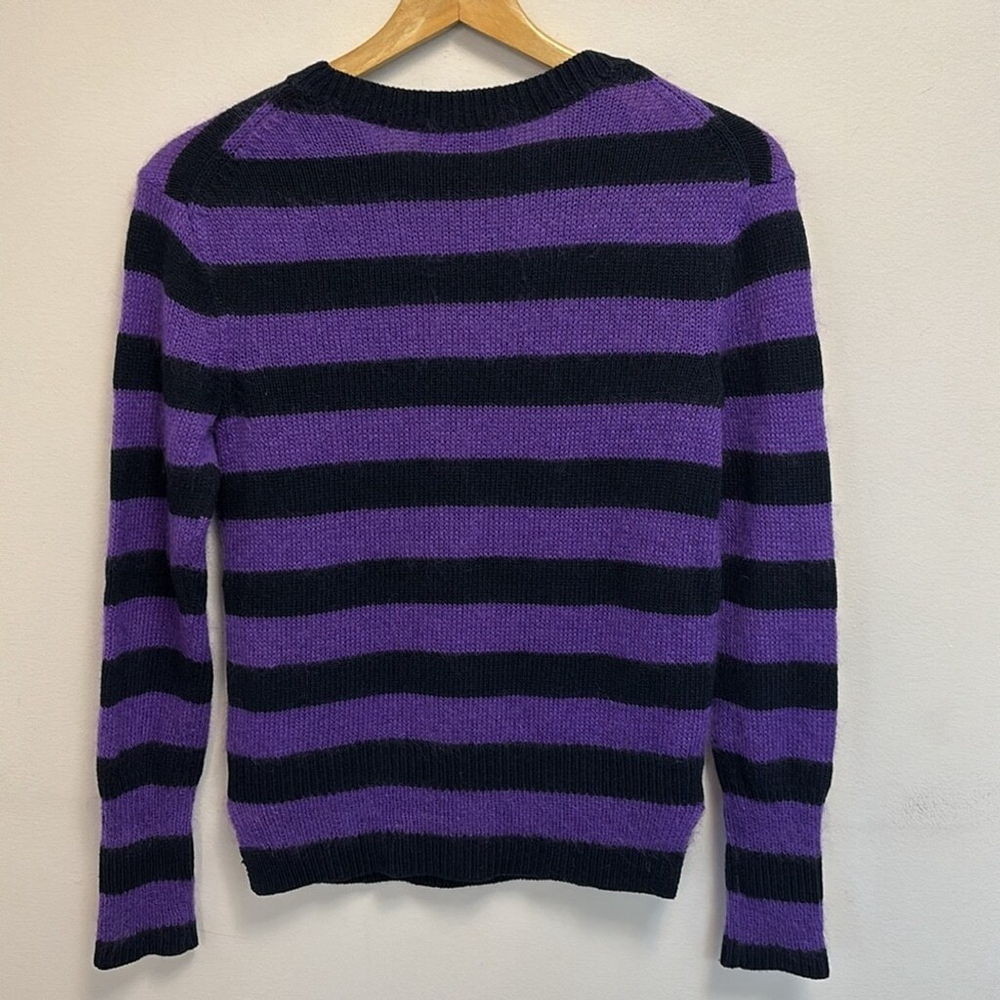 JUICY COUTURE vintage wool cashmere mohair sweater crystals black purple size XS - Picture 4 of 14